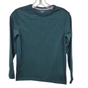 Old Navy Girl Kids Green Long Sleeve Crew Neck Comfortable Cotton T-Shirt Size L